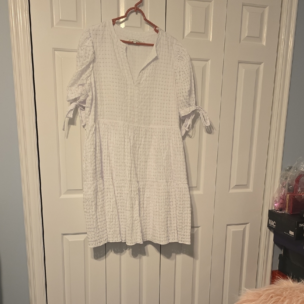 White Textured Women's Top